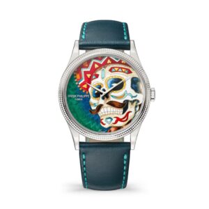 Đồng hồ Patek Philippe Calatrava Wristwatch With Dial In cloisonné and flinqué enamel 38mm - 5177G-057 Man with a Mustache