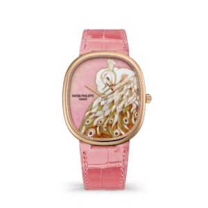 Đồng hồ Patek Philippe Golden Ellipse Wristwatch With Dial In Cloisonné Enamel And Hand-Engraving 34.5 x 39.5mm - 5738/50R-023 White Peacock