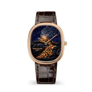 Đồng hồ Patek Philippe Golden Ellipse wristwatch With Dial In Cloisonné And Paillonné Enamel Enriched With Miniature Painting On Enamel 34.5 x 39.5mm - 5738/50R-010 Etna